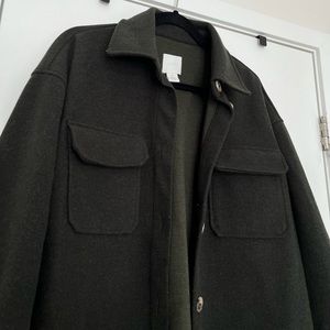 H&M green shacket